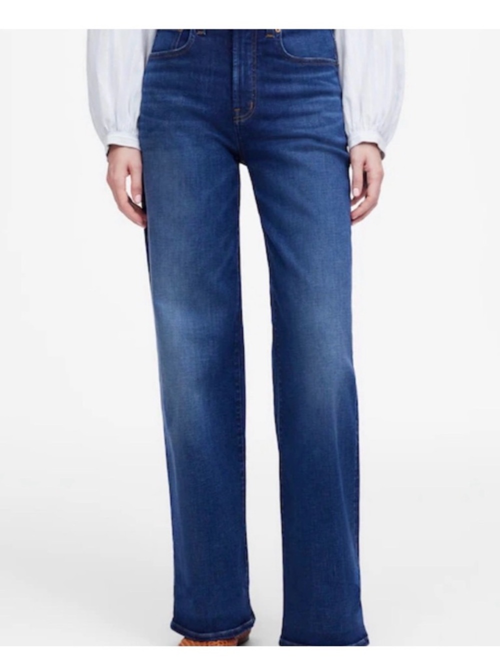 Madewell petite vintage perfect wide-leg jeans, pipestone wash, 28p